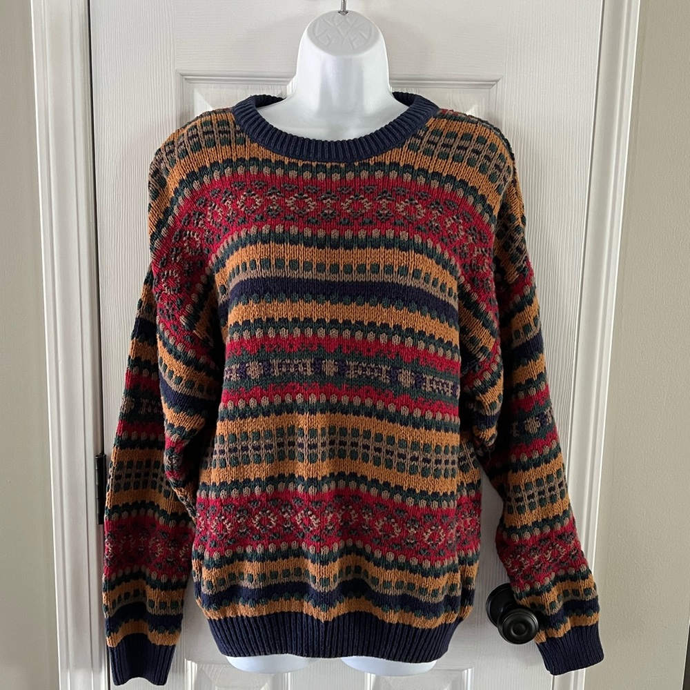 Vintage 90s Old Glory Made in USA Ladies Chunky Oversized Sweater Men’s Size M